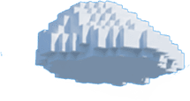 Floating Minecraft-style cloud decoration