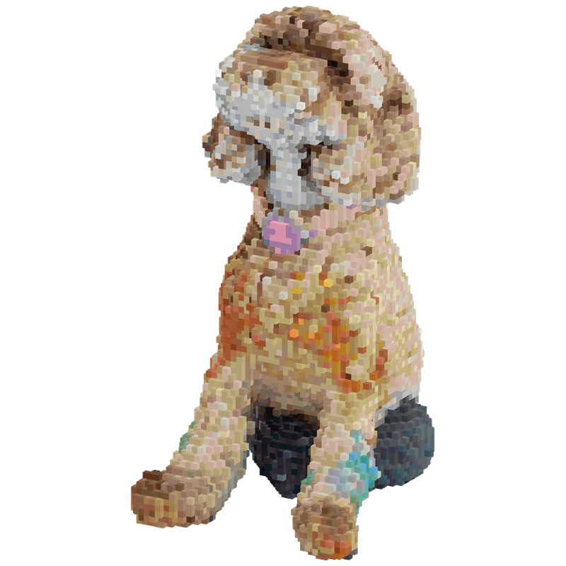 3D Minecraft replica of a user's pet dog