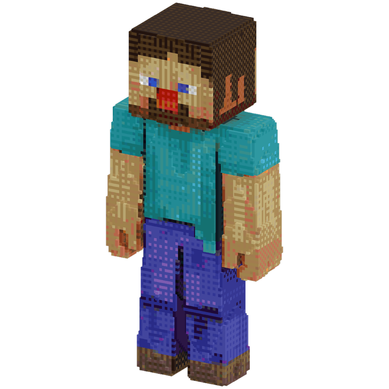 Giant Steve statue built in Minecraft