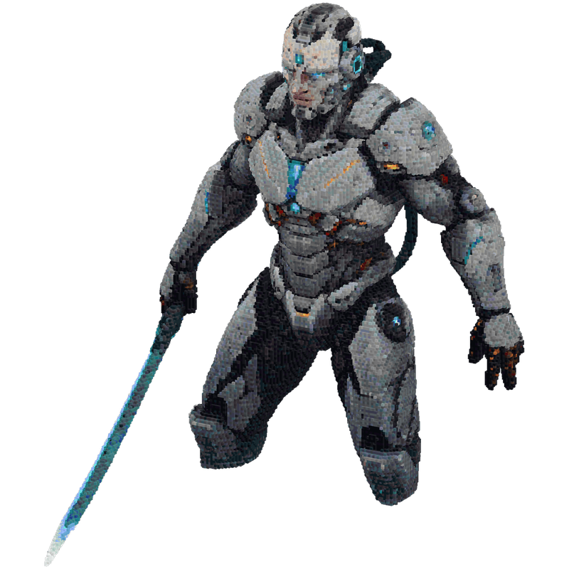 Cyberpunk sword built in Minecraft