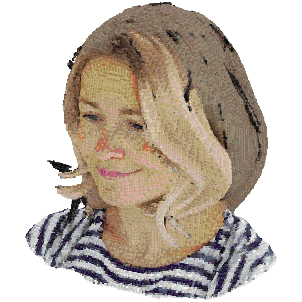 Real person converted to Minecraft build using image-to-build